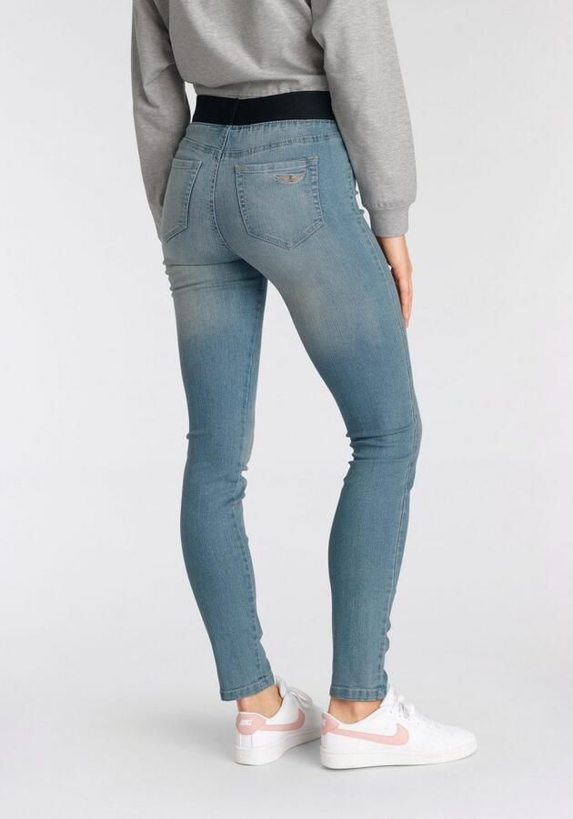 Arizona Skinny fit jeans extra-strakke snit comfortabele taille used-look-wassing - Foto 4