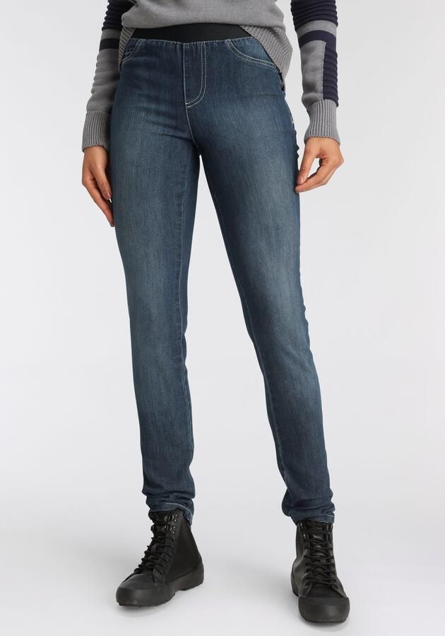 Arizona Skinny fit jeans extra-strakke snit comfortabele taille used-look-wassing - Foto 8