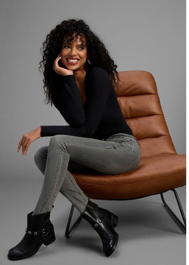 Arizona Skinny fit jeans Met geren extra-strakke been snit lage taille