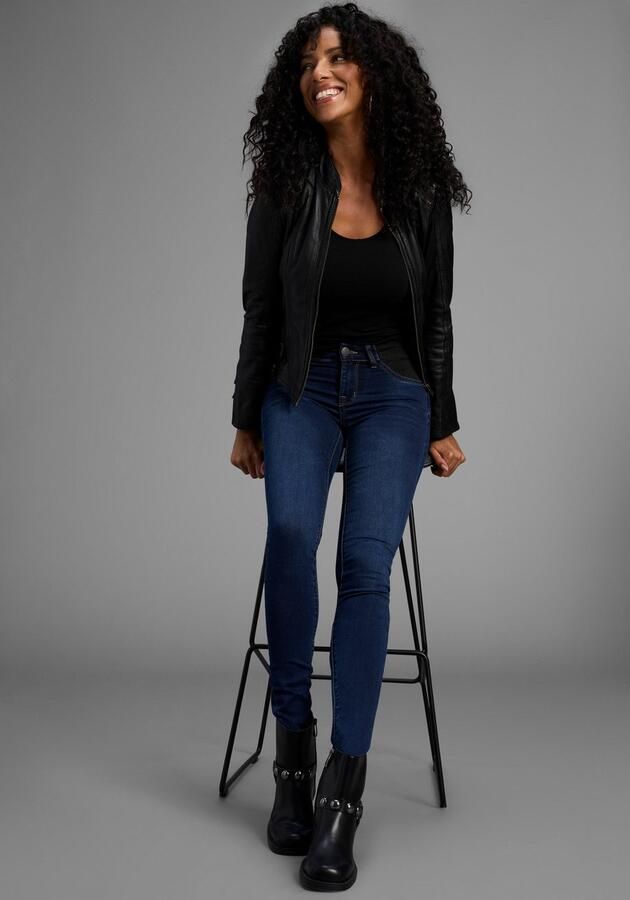 Arizona Skinny fit jeans Ultra Stretch skinny-fit met used-look-crinkles lage taille - Foto 6