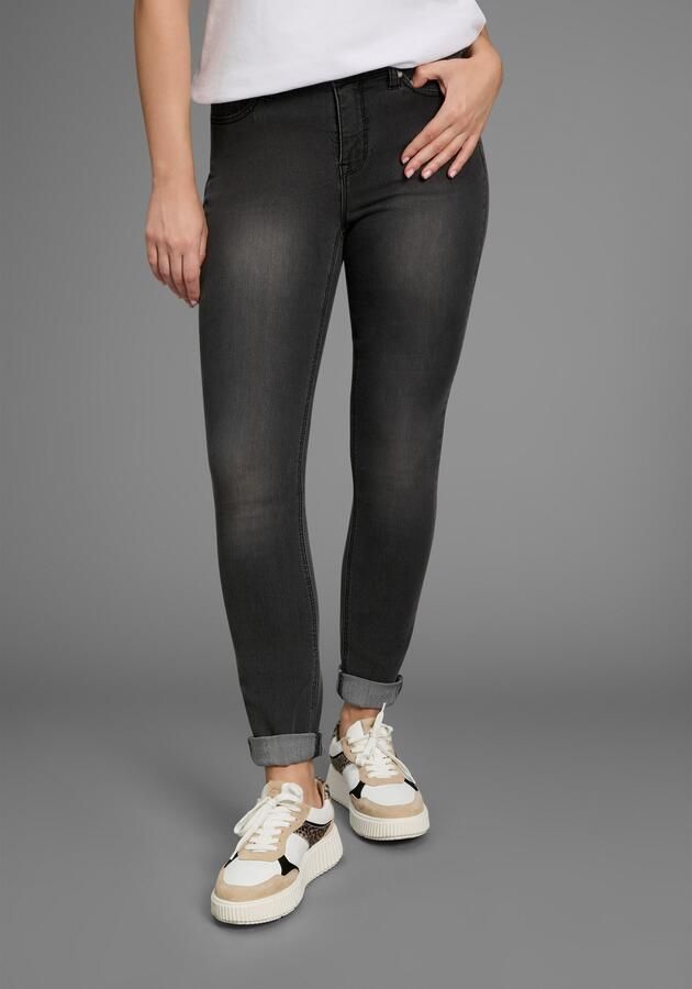 Arizona Slim fit jeans Shaping strakke pasvorm skinny jeans used-look-wassing hoge taille - Foto 6