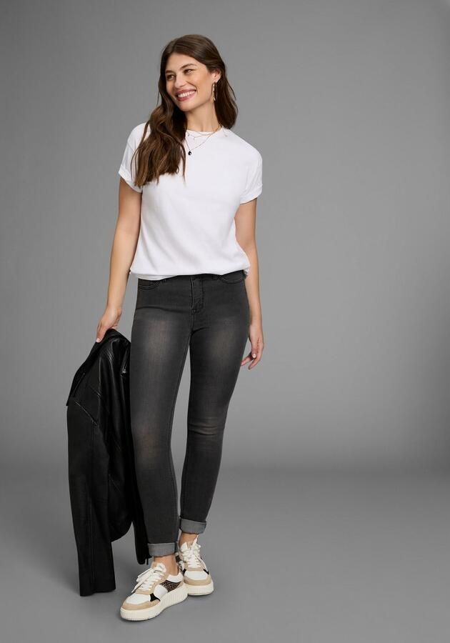 Arizona Slim fit jeans Shaping strakke pasvorm skinny jeans used-look-wassing hoge taille - Foto 4