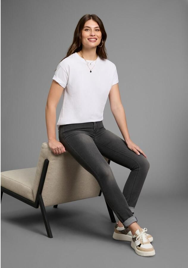 Arizona Slim fit jeans Shaping strakke pasvorm skinny jeans used-look-wassing hoge taille - Foto 2