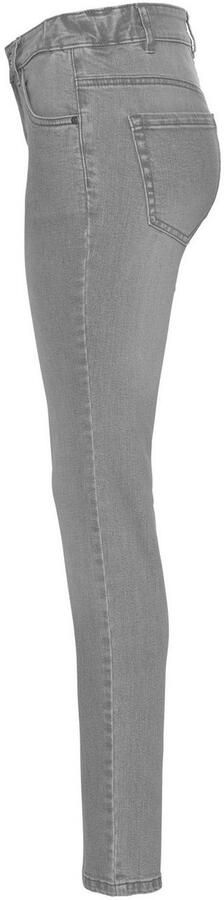 Arizona Slim fit jeans Tailleband met zij-elastiek inzet smalle pasvorm skinny jeans used-wassing hoge taille - Foto 7