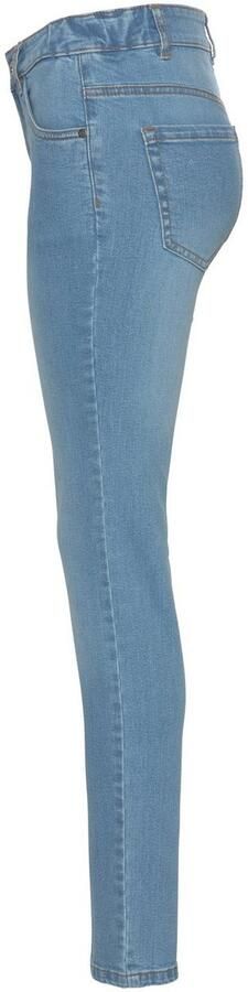 Arizona Slim fit jeans Tailleband met zij-elastiek inzet smalle pasvorm skinny jeans used-wassing hoge taille - Foto 5