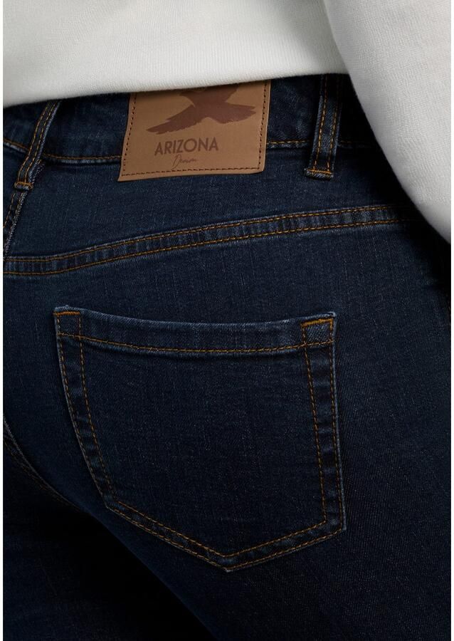 Arizona Slim fit jeans Tailleband met zij-elastiek inzet smalle pasvorm skinny jeans used-wassing hoge taille - Foto 2