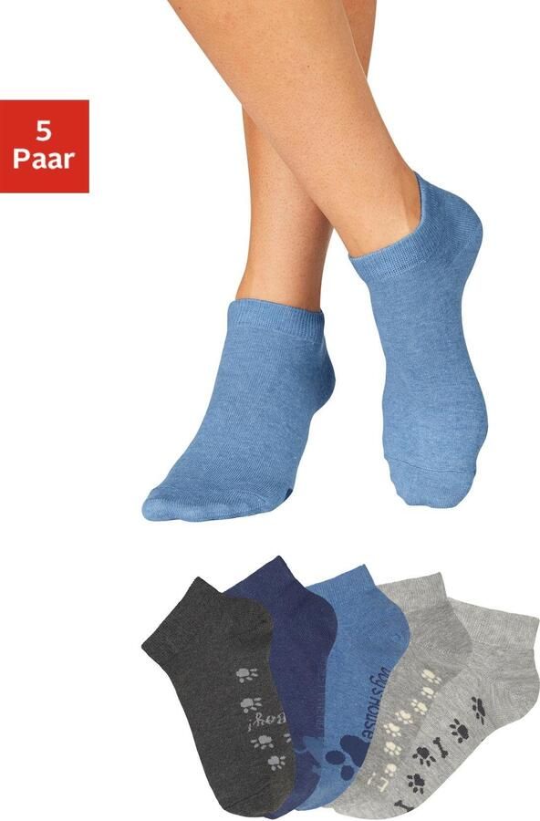 Arizona Sneakersokken met leuk potendesign onder de zool (set 5 paar) - Foto 8