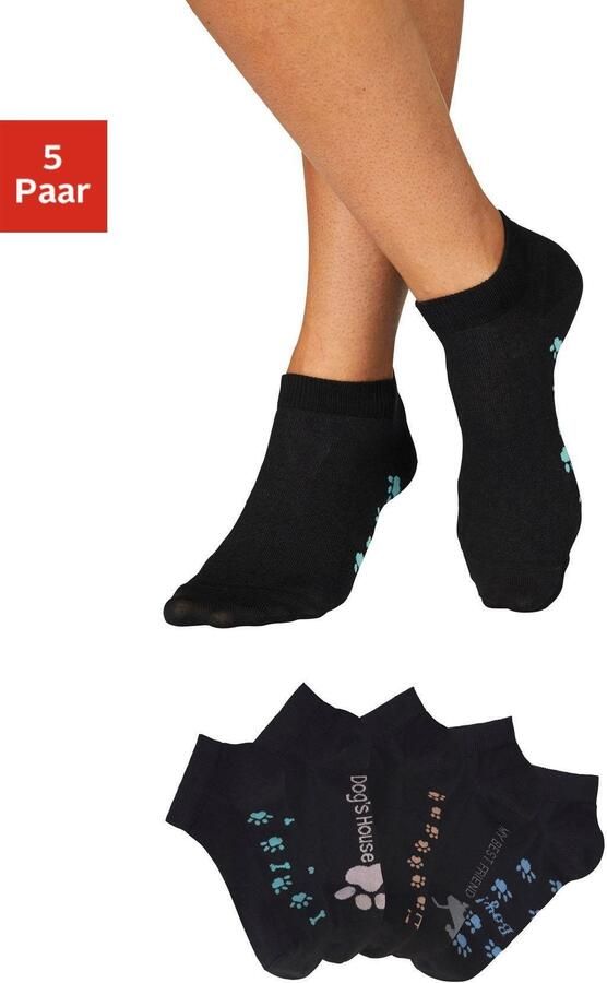 Arizona Sneakersokken met leuk potendesign onder de zool (set 5 paar) - Foto 6