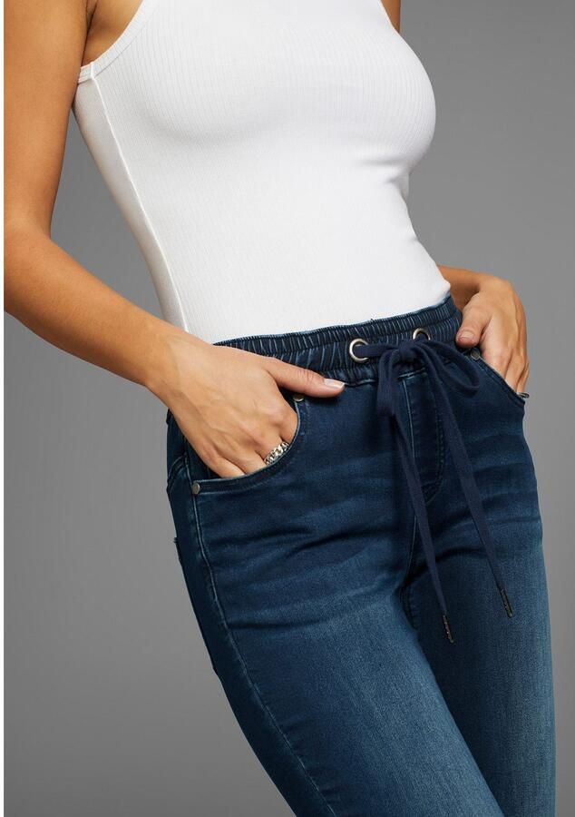 Arizona Stretch jeans wijdere pijp normale taillehoogte enkel-lang met used-wassing - Foto 10