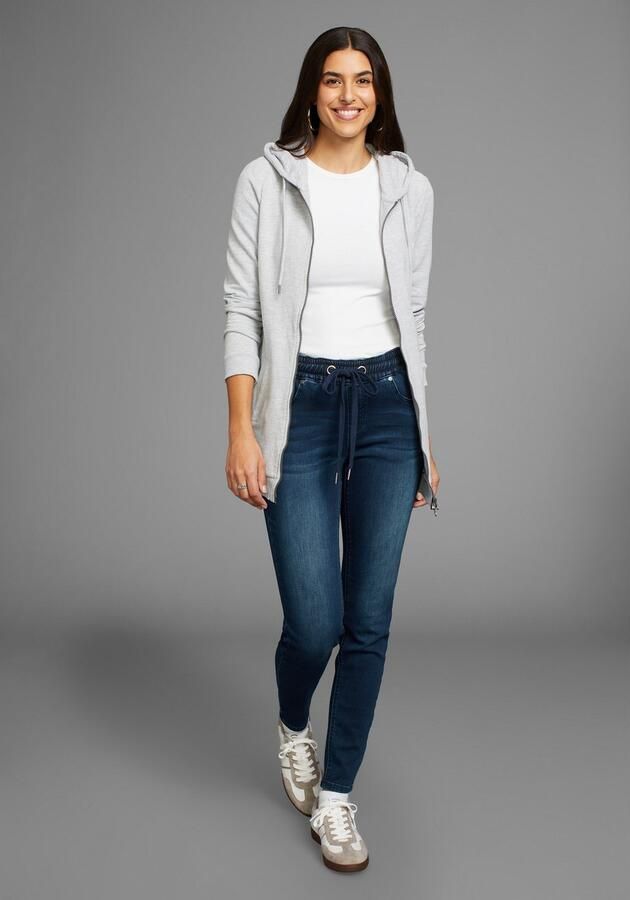 Arizona Stretch jeans wijdere pijp normale taillehoogte enkel-lang met used-wassing - Foto 2