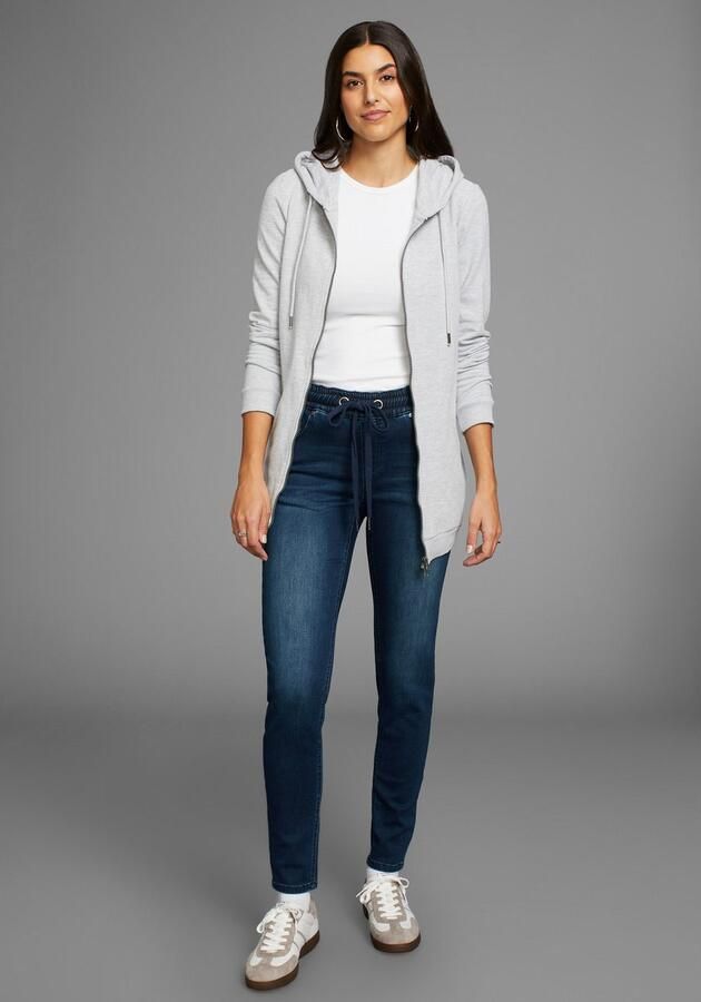 Arizona Stretch jeans wijdere pijp normale taillehoogte enkel-lang met used-wassing - Foto 3