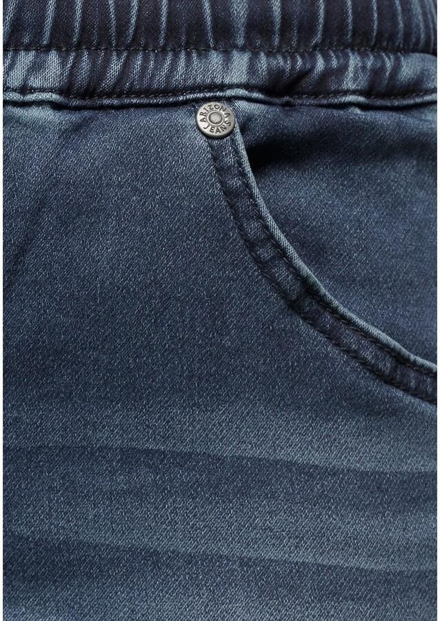 Arizona Stretch jeans wijdere pijp normale taillehoogte enkel-lang met used-wassing