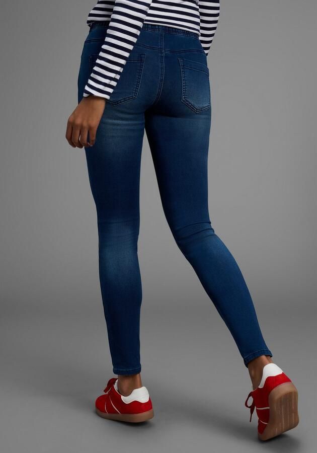 Arizona Stretch jeans wijdere pijp normale taillehoogte enkel-lang met used-wassing - Foto 4