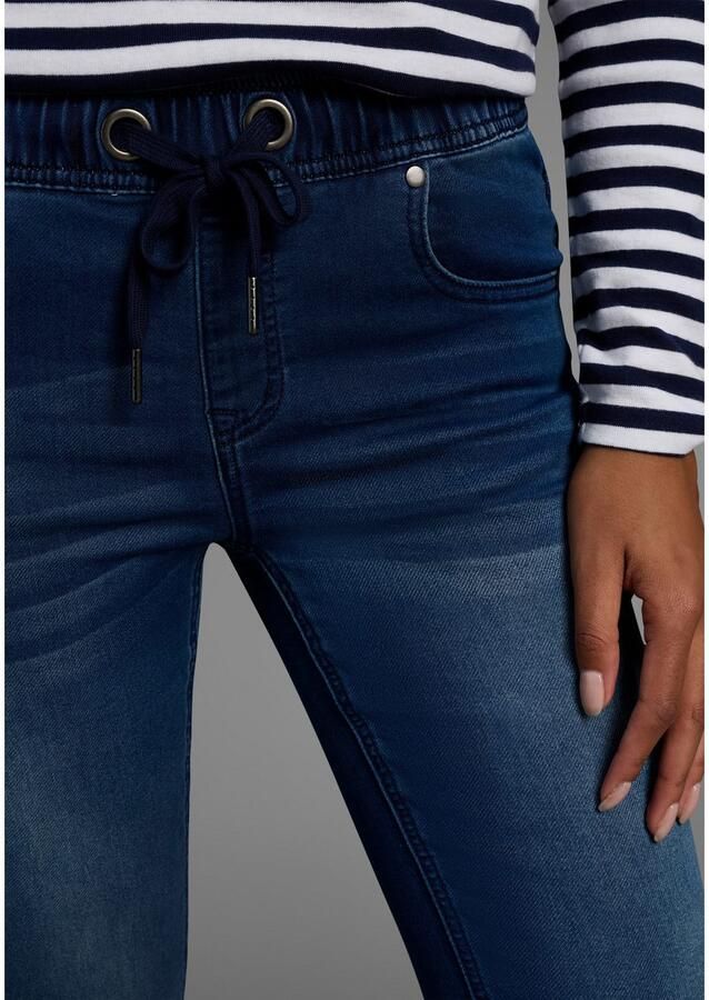 Arizona Stretch jeans wijdere pijp normale taillehoogte enkel-lang met used-wassing