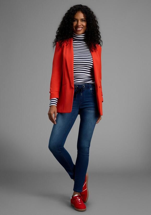 Arizona Stretch jeans wijdere pijp normale taillehoogte enkel-lang met used-wassing - Foto 5