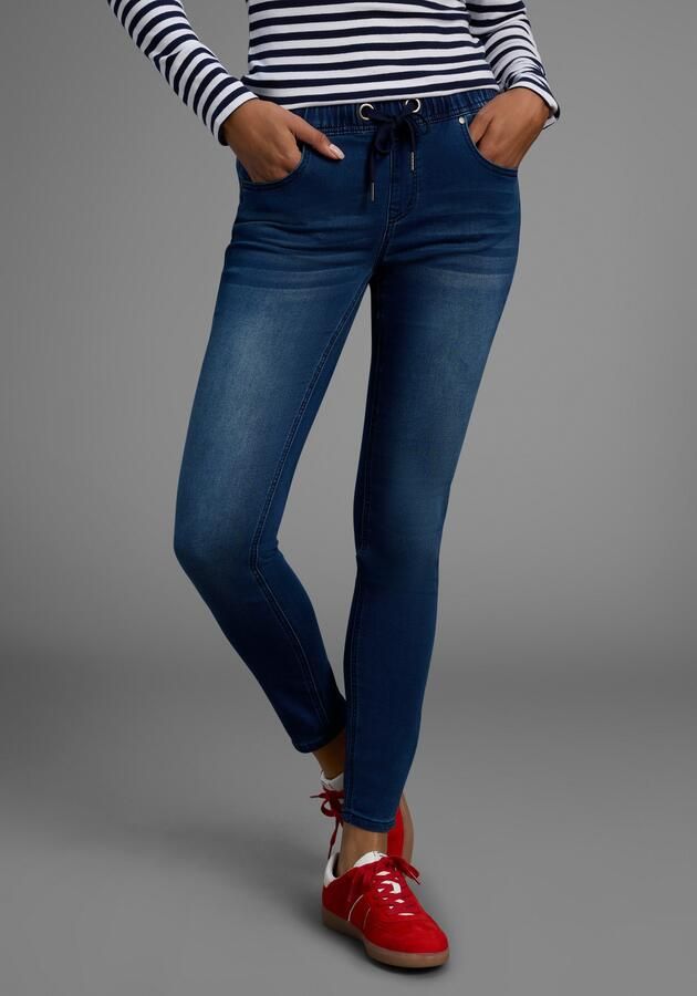 Arizona Stretch jeans wijdere pijp normale taillehoogte enkel-lang met used-wassing - Foto 7