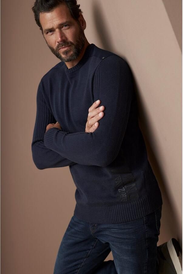 Arizona Trui met ronde hals met print opzij