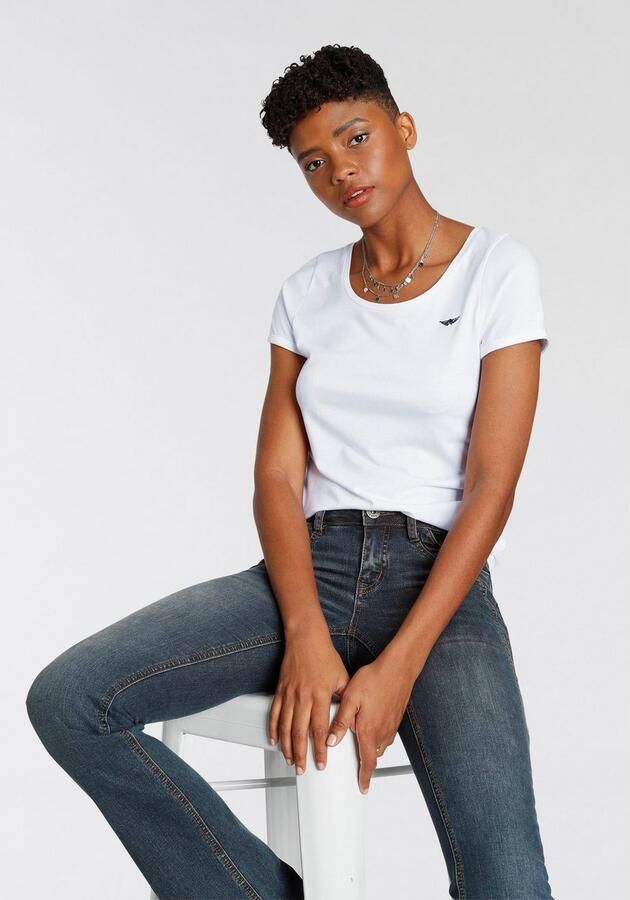 Arizona T-shirt Korte mouwen figuurvolgend basic-stijl van katoenmix - Foto 3