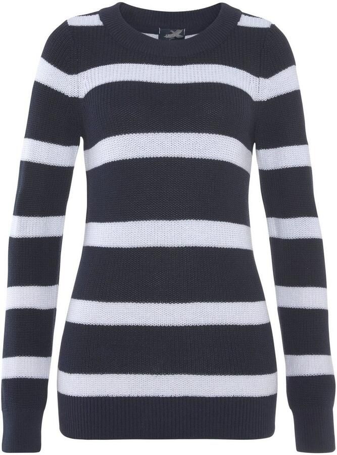 Arizona Trui met ronde hals van grofbreisel in streepdesign