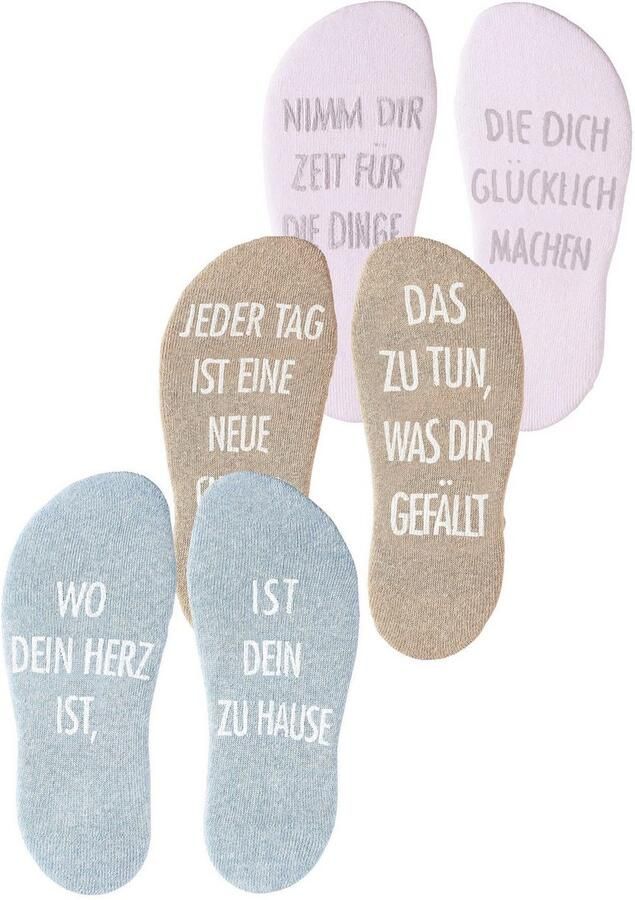 Arizona Wellness-sokken met antislip in de vorm van een spreuk (set 3 paar) - Foto 3