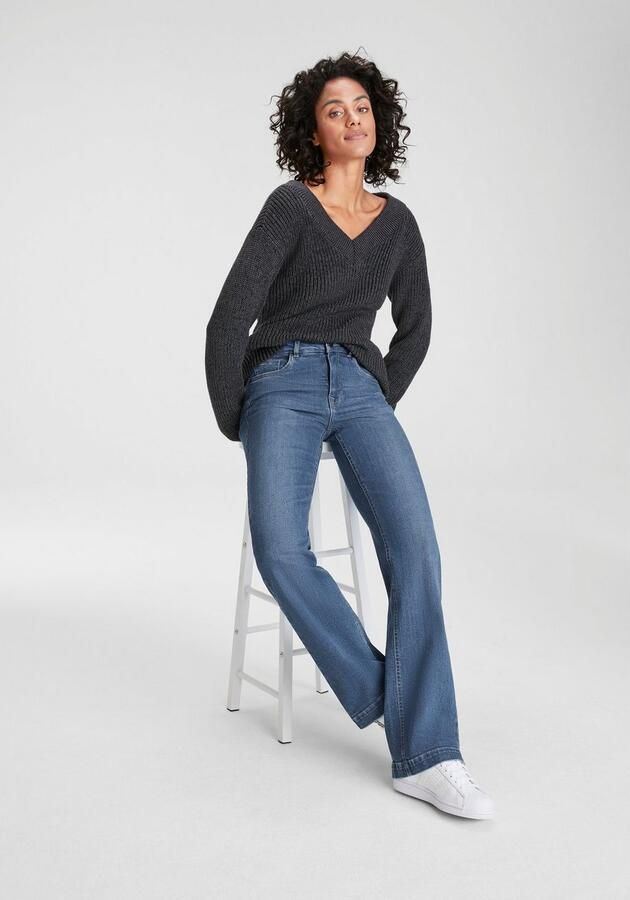 Arizona Wijde jeans wijde pasvorm used-look-wassing hoge taille - Foto 4