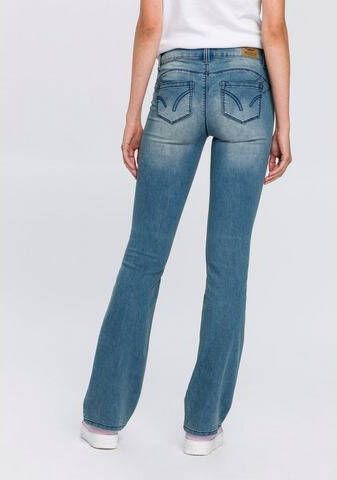 Arizona Bootcut jeans Shaping bootcut contraststiksels used-look-wassing lage taille