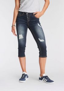 Arizona Capri jeans Met zichtbare schuine knoopsluiting Mid waist