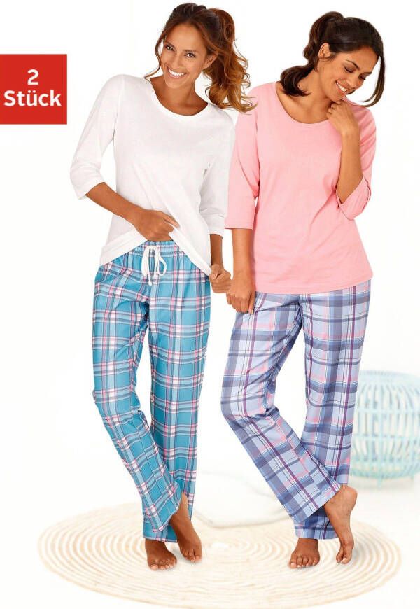 Arizona Pyjama met bijpassende basic shirts (4-delig Set van 2)