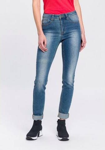 Arizona Slim fit jeans Shaping strakke pasvorm skinny jeans used-look-wassing hoge taille