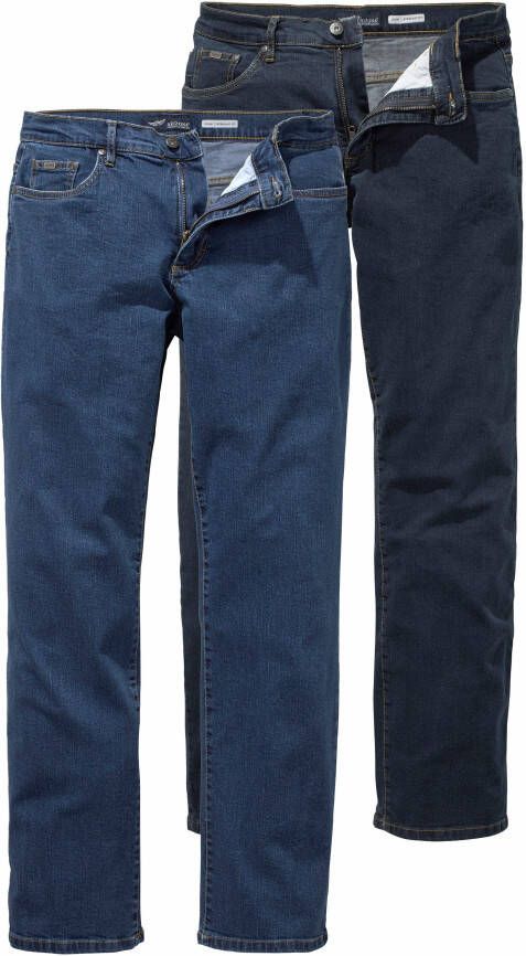Arizona Stretch jeans John rechte pasvorm lage taille met five-pocket-configuratie (set 2-delig)