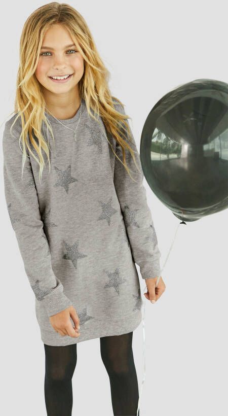KIDSWORLD Sweatjurk Sterren-allover jurk voor dagelijks gebruik ca. halverwege bovenbeen lengte sportieve touch