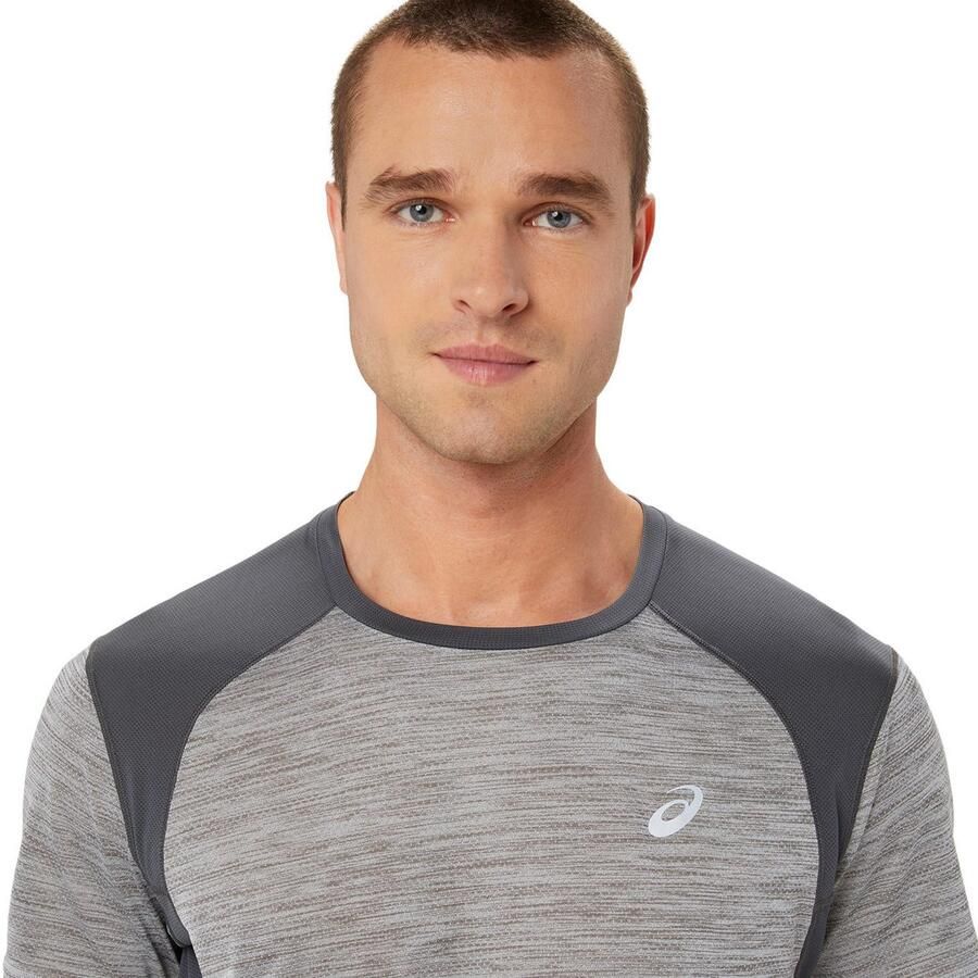 ASICS Road T-Shirt Grey- Heren Grey
