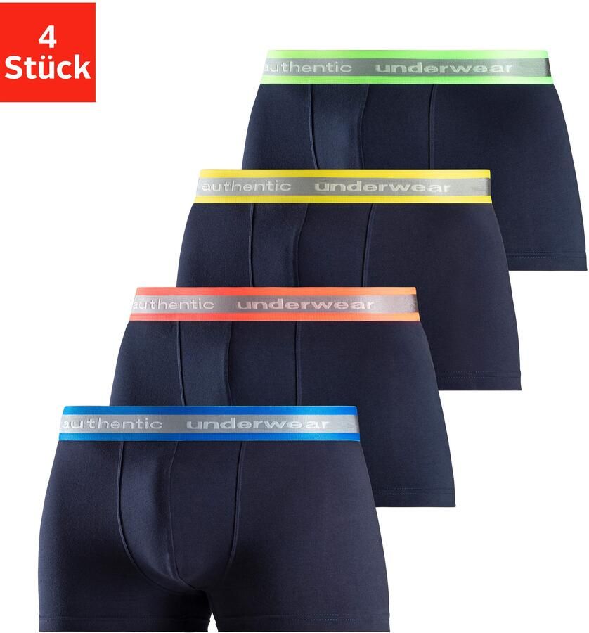 AUTHENTIC LE JOGGER Boxershort voor heren aangenaam zachte neon-boord (4 stuks Set van 4) - Foto 5