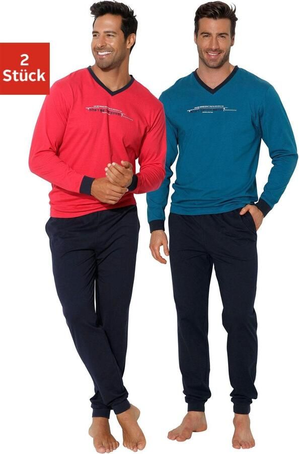 AUTHENTIC LE JOGGER Pyjama met frontprint (4-delig Set van 2)