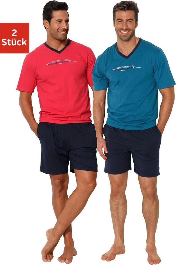 AUTHENTIC LE JOGGER Pyjama met frontprint (4-delig Set van 2)