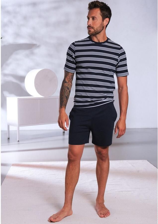 AUTHENTIC LE JOGGER Pyjama met gestreepte bovenstukken (4-delig Set van 2)