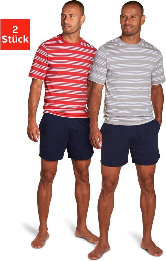 AUTHENTIC LE JOGGER Pyjama met gestreepte bovenstukken (4-delig Set van 2) - Foto 3