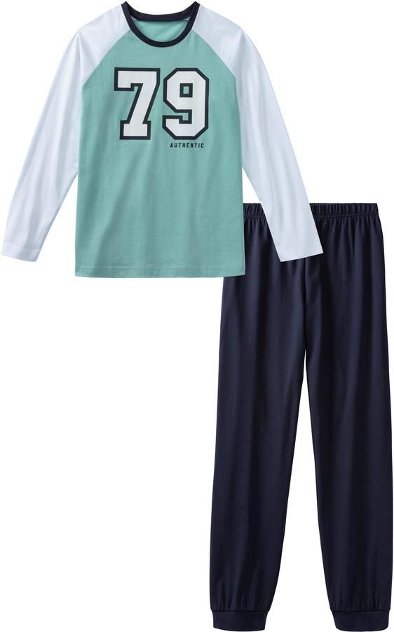 AUTHENTIC LE JOGGER Pyjama met grote college-print aan de voorkant (2-delig 1 stuk) - Foto 4