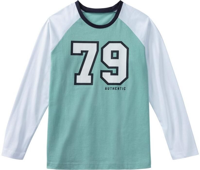 AUTHENTIC LE JOGGER Pyjama met grote college-print aan de voorkant (2-delig 1 stuk)