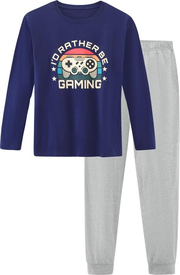 AUTHENTIC LE JOGGER Pyjama met grote gaming-print aan de voorkant (set 2-delig 1 stuk) - Foto 5