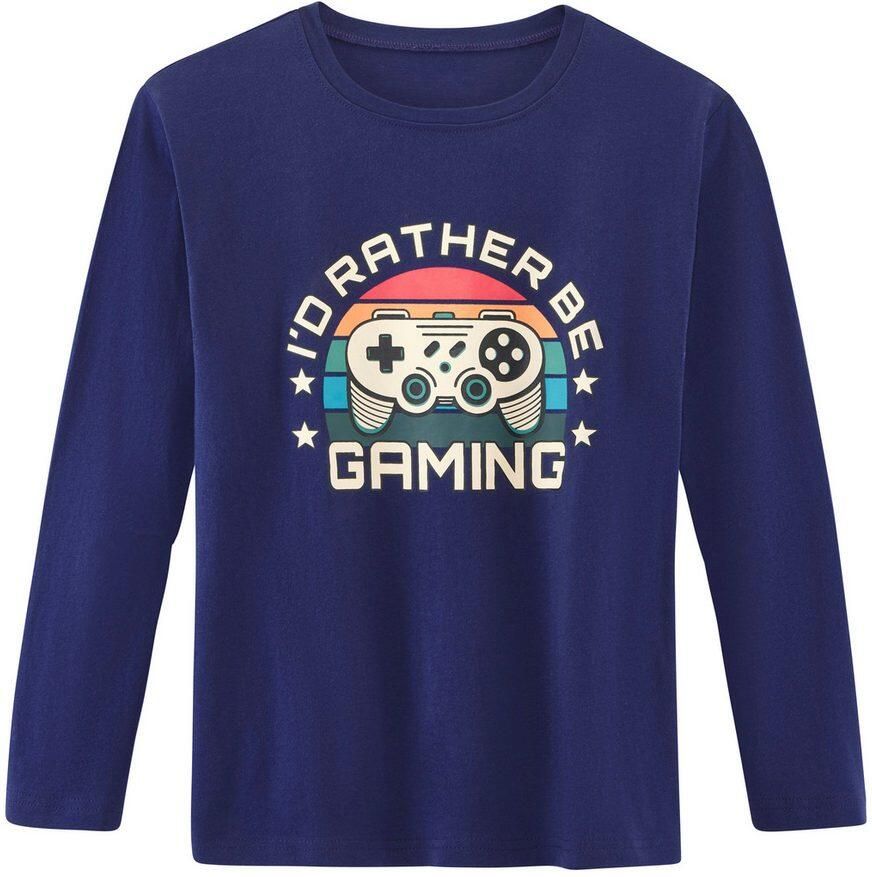 AUTHENTIC LE JOGGER Pyjama met grote gaming-print aan de voorkant (set 2-delig 1 stuk)