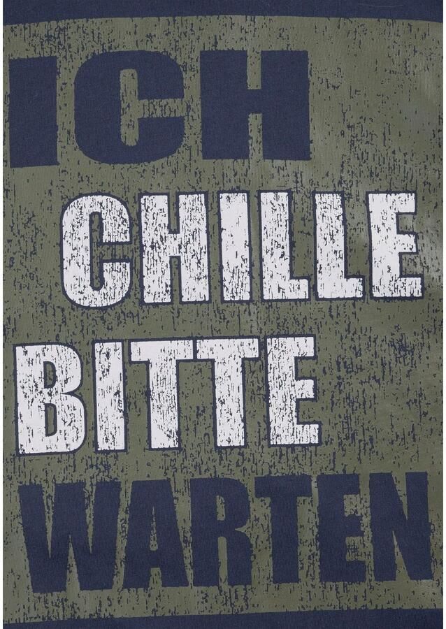 AUTHENTIC LE JOGGER Pyjama met spreuk "Ik chill wacht even" (2-delig 1 stuk) - Foto 2