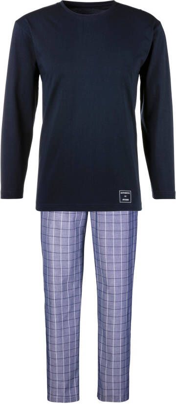 AUTHENTIC LE JOGGER Pyjama met geruite geweven broek (2-delig 1 stuk)