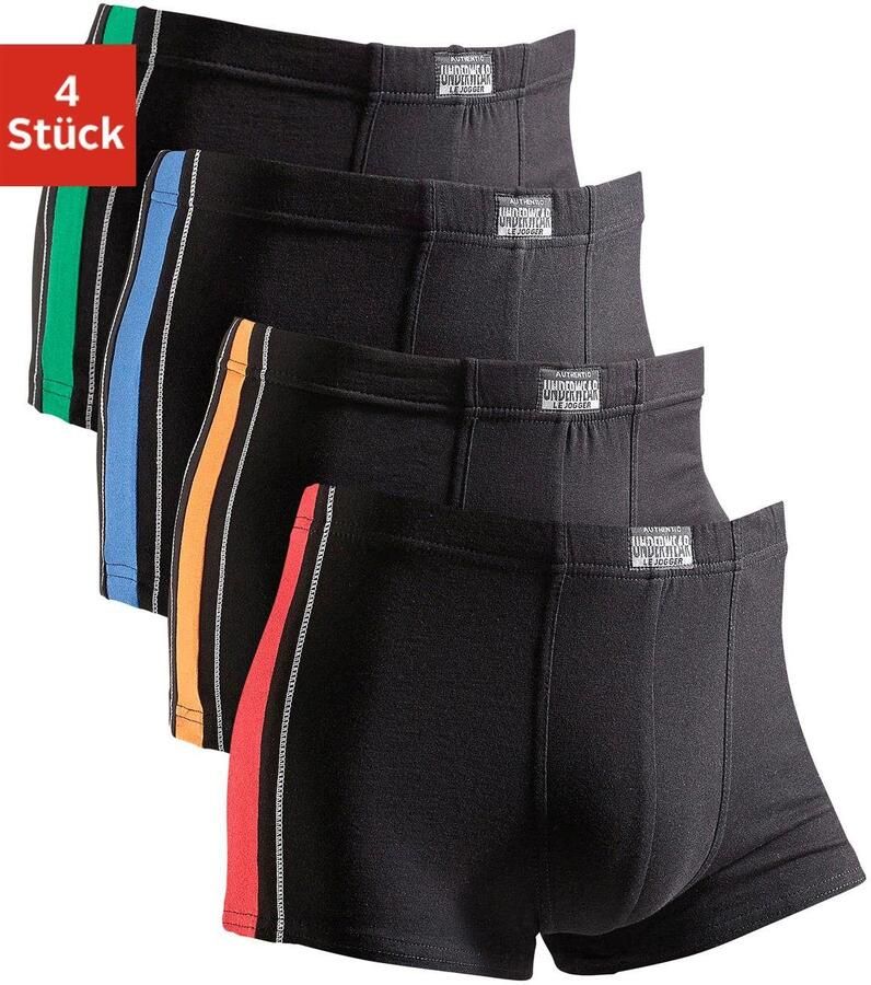 AUTHENTIC UNDERWEAR Boxershort voor heren met contrastkleurige strepen opzij (4 stuks Set van 4) - Foto 2