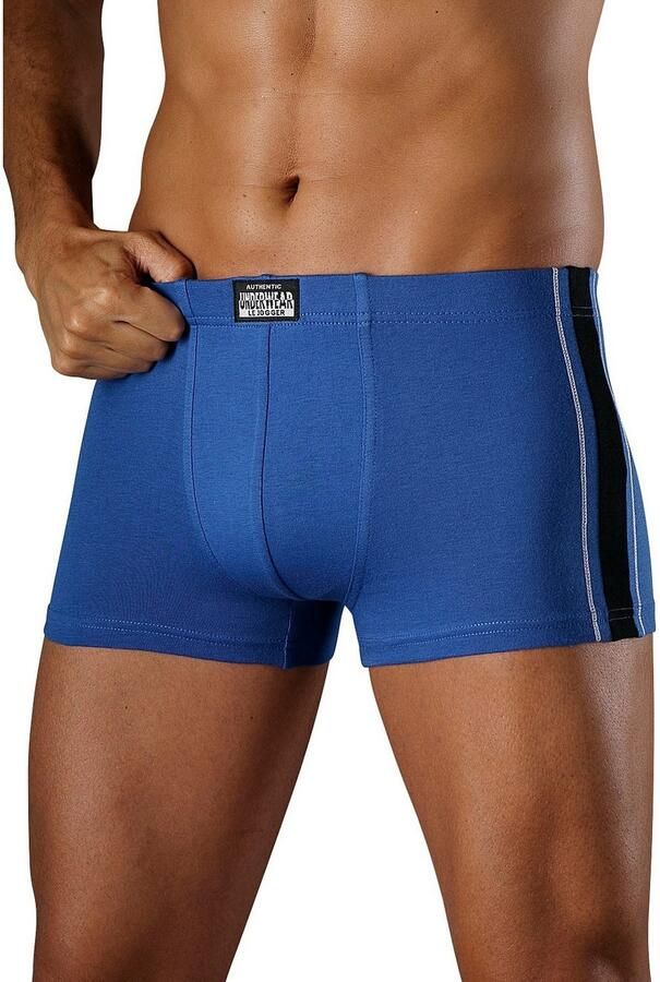 AUTHENTIC UNDERWEAR Boxershort voor heren met contrastkleurige strepen opzij (4 stuks Set van 4)