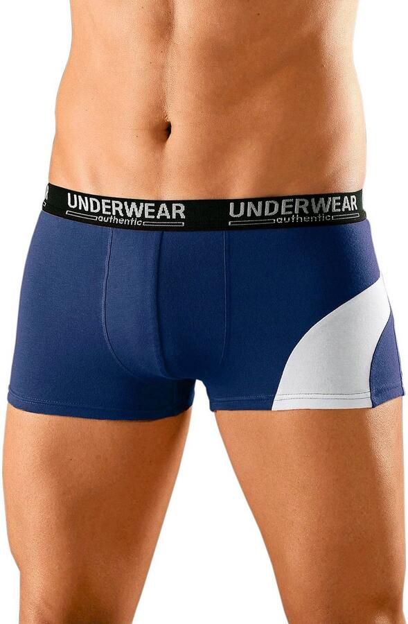 AUTHENTIC UNDERWEAR Boxershort voor heren met een contrastkleurige inzet (set 4 stuks)