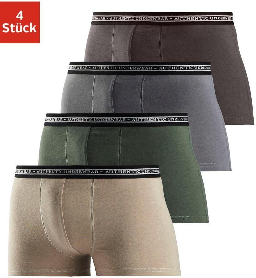 AUTHENTIC UNDERWEAR Boxershort voor heren zwarte weefband met logo-opschrift (set 4 stuks) - Foto 8