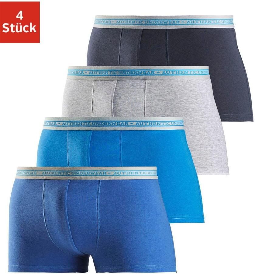 AUTHENTIC UNDERWEAR Boxershort voor heren zwarte weefband met logo-opschrift (set 4 stuks) - Foto 8