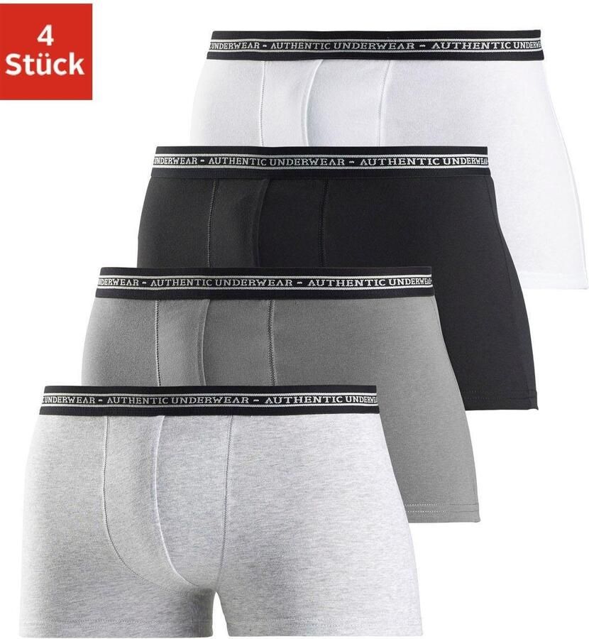 AUTHENTIC UNDERWEAR Boxershort voor heren zwarte weefband met logo-opschrift (set 4 stuks) - Foto 7