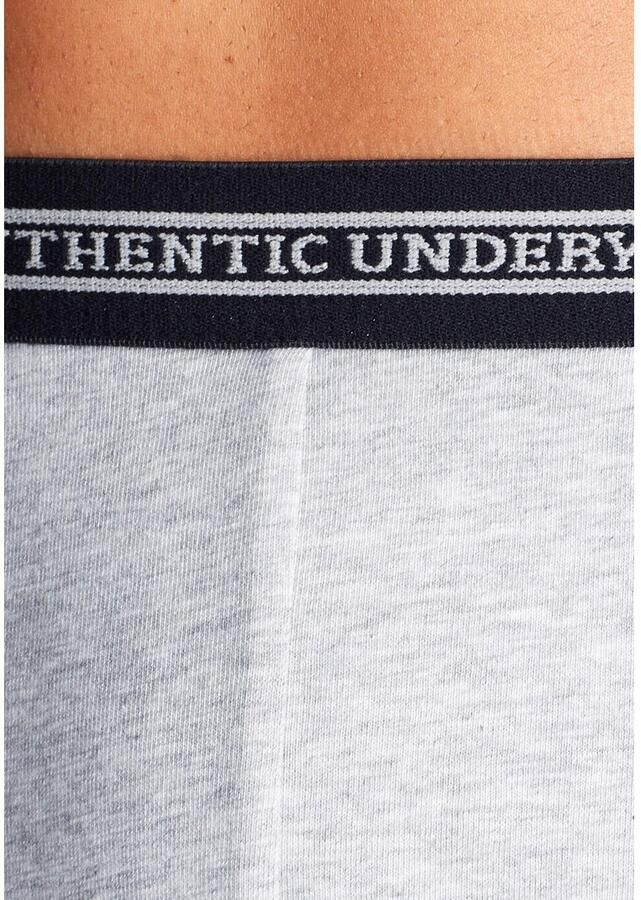 AUTHENTIC UNDERWEAR Boxershort voor heren zwarte weefband met logo-opschrift (set 4 stuks)